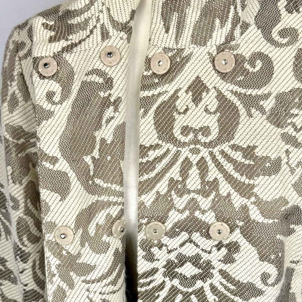 Coldwater Creek Shimmer Jacquard Jacket Blazer Gold Metallic Formal Size 12 - Picture 6 of 9